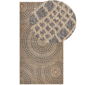 Beliani, Teppich aus Jute Boho ARIBA Teppich aus Jute Boho ARIBA, Beliani - Teppich aus Jute Boho ARIBA, 80X150CM, Taubengrau