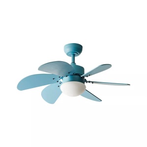 Beliani, Beliani - Deckenventilator mit Licht aus Kunststoff Modern LOGAR, Blau Bunt, One Size
