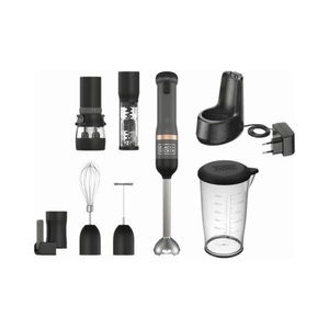 Black&Decker, BLACK+DECKER BCKM1016KSG - Akku-Stabmixer-Set (Schwarz/Grau), Black&Decker BCKM1016KSG Kitchen Wand Stabmixer + 5 tlg. Zubehör