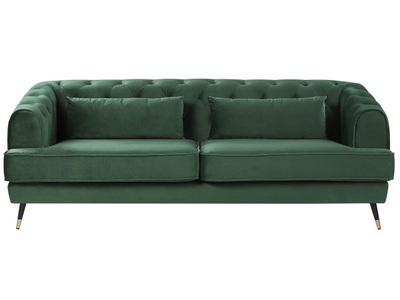 Beliani, 3 Sitzer Sofa aus Samtstoff Klassisch SLETTA 3 Sitzer Sofa aus Samtstoff Klassisch SLETTA, 