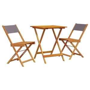 vidaXL, vidaXL 3-tlg. Bistro-Set Anthrazit Stoff und Massivholz
