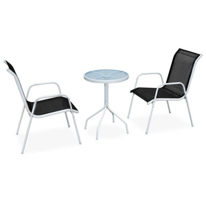 Diverse Hardware, 3-tlg. Bistro-Set Stahl Schwarz