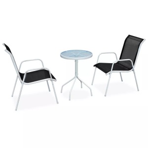 Diverse Hardware, 3-tlg. Bistro-Set Stahl Schwarz