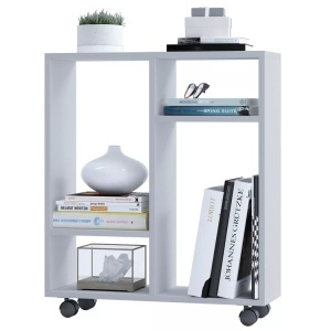 MID.YOU, MID.YOU Allzweckwagen , Dremala , Weiss , Holzwerkstoff , 60x65x20 cm , melaminharzbeschichtet,Nachbildung , 000657032801, VCM - Holz Nischenschrank Regal Rollen Nischenregal Beistelltisch Raumteiler Dremala, 60 cm, Weiss