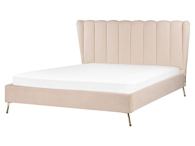 Beliani, Bett mit Lattenrost aus Samtstoff Modern MIRIBEL Bett mit Lattenrost aus Samtstoff Modern MIRIBEL