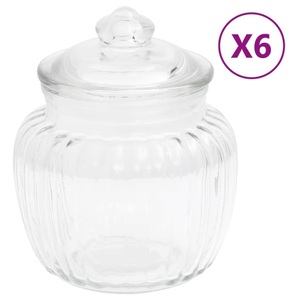 vidaXL, vidaXL Vorratsgläser 6 Stk. 500 ml Glas, vidaXL Vorratsgläser 6 Stk. 500 ml Glas