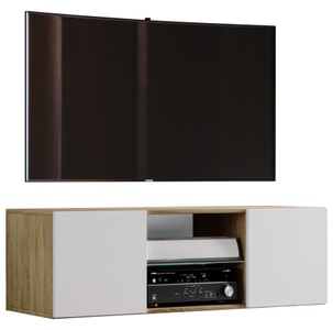 VCM, Holz TV Wandboard Hänge Lowboard Fernsehschrank hängend Wandschrank Tisch Jusa Holz TV Wandboard Hänge Lowboard Fernsehschrank hängend Wandschrank Tisch Jusa, VCM - TV Möbel | Wandboard Lowboard hängend Maße H. 40 x B. 95 oder 115 T. 36 cm Wandschrank Jusa, 115cm, Braun Medium