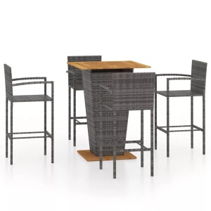 vidaXL, vidaXL 5-tlg. Gartenbar-Set Grau