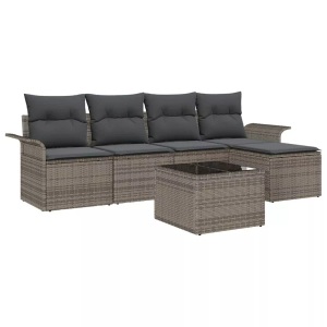 vidaXL, VidaXL - Modernes outdoor-sofa poly-rattan, One Size, Grau, VidaXL - Modernes outdoor-sofa poly-rattan, One Size, Grau