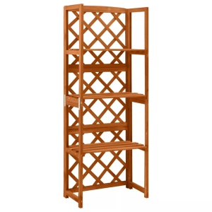 vidaXL, vidaXL Spalier mit Ablagen 55x30x140 cm Massivholz Tanne, vidaXL Spalier mit Ablagen 55x30x140 cm Massivholz Tanne