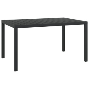 Diverse Hardware, Garten-Esstisch WPC Aluminium 150 x 90 x 74 cm Schwarz, vidaXL Gartentisch Schwarz 150x90x74 cm Aluminium und WPC