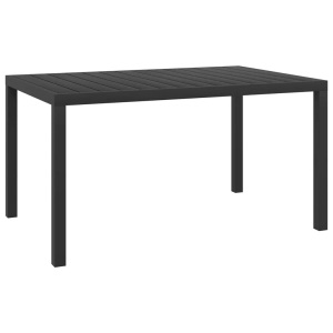 Diverse Hardware, Garten-Esstisch WPC Aluminium 150 x 90 x 74 cm Schwarz, vidaXL Gartentisch Schwarz 150x90x74 cm Aluminium und WPC