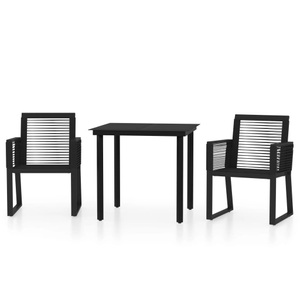 vidaXL, vidaXL 3-tlg. Garten-Essgruppe Schwarz, 