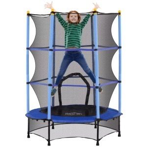 HOMCOM, HOMCOM - Kindertrampolin, One Size, Blau, HOMCOM - Kindertrampolin, One Size, Blau