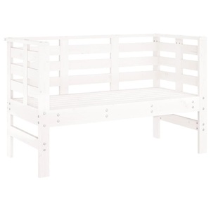 vidaXL, vidaXL Gartenbank Weiß 111,5x53x71 cm Massivholz Kiefer