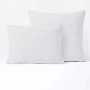 LA REDOUTE INTERIEURS, Kopfkissenbezug Kumla aus Baumwoll-Musselin Kopfkissenbezug Kumla aus Baumwoll-Musselin, La Redoute Intérieurs - Kopfkissenbezug Kumla aus Baumwoll-Musselin, 50 x 70 cm, Weiss