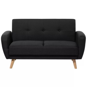 Beliani, Beliani 2-Sitzer Sofa Polsterbezug schwarz verstellbar FLORLI, Beliani - 2 Sitzer Sofa aus Polyester Klassisch FLORLI, One Size, Schwarz