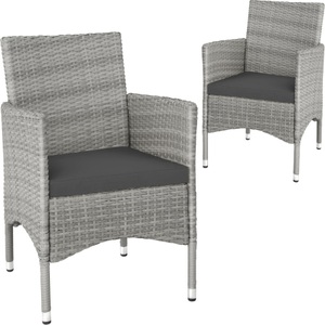 TecTake, 2 Rattanstühle + 4 Sitzbezüge 2 Rattanstühle + 4 Sitzbezüge, 