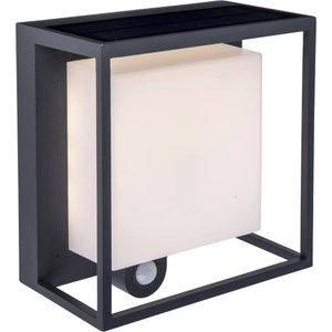 Eco-Light, LED-Solarleuchte Curtis mit Bewegungssensor, Lutec Curtis 6934601118 Solar-Außenwandleuchte mit Bewegungsmelder 3 W Warmweiß Anthrazit