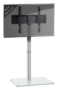 VCM, Universal TV VESA Standfuß Ständer Fernseh Rack Alu Glas Alani Universal TV VESA Standfuß Ständer Fernseh Rack Alu Glas Alani, VCM - TV Standfuß | Alu Fernseh Ständer ESG-Sicherheitsglas Maße ca. H. 100 x B. 60 T. 45 cm Alani, cm, Transparent