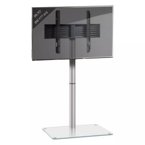 VCM, Universal TV VESA Standfuß Ständer Fernseh Rack Alu Glas Alani Universal TV VESA Standfuß Ständer Fernseh Rack Alu Glas Alani, VCM - TV Standfuß | Alu Fernseh Ständer ESG-Sicherheitsglas Maße ca. H. 100 x B. 60 T. 45 cm Alani, cm, Transparent
