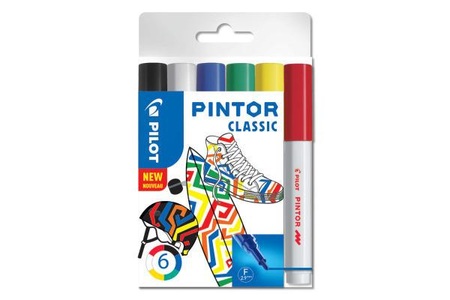 Pilots, Pilots Pilot Marker Pintor Classic Fein, 6-er, Pilot Marker Pintor Set Standard, Fein, S6/0517405, (6 Stifte)