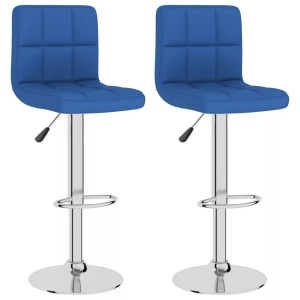 vidaXL, vidaXL Barhocker 2 Stk. Blau Stoff, vidaXL Barhocker 2 Stk. Blau Stoff