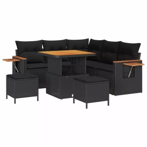 vidaXL, VidaXL - Garten-sofa poly-rattan, One Size, Schwarz
