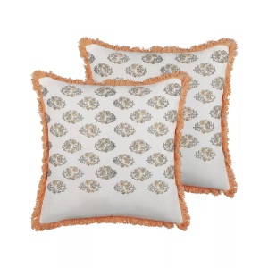 Beliani, Kissen 2er Set aus Baumwolle Klassisch SATIVUS Kissen 2er Set aus Baumwolle Klassisch SATIVUS, Beliani - Dekokissen 2er Set aus Baumwolle Klassisch SATIVUS, One Size, Weiss Bunt
