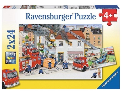 Ravensburger, RAVENSBURGER Puzzle 2x12 Teile Bei der Feuerwehr, Ravensburger Puzzle »Bei der Feuerwehr«, (24 tlg.)