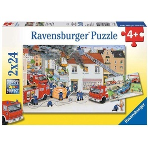 Ravensburger, RAVENSBURGER Puzzle 2x12 Teile Bei der Feuerwehr, Ravensburger Puzzle »Bei der Feuerwehr«, (24 tlg.)