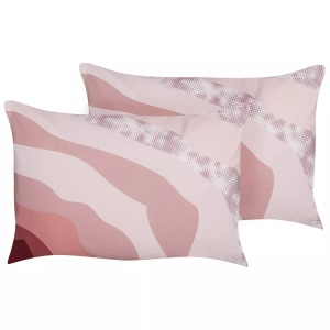 Beliani, Kissen 2er Set aus Polyester Modern CAMPEI Kissen 2er Set aus Polyester Modern CAMPEI, Beliani - Gartenkissen 2er Set aus Polyester Minimalistisch CAMPEI, One Size, Puderrosa