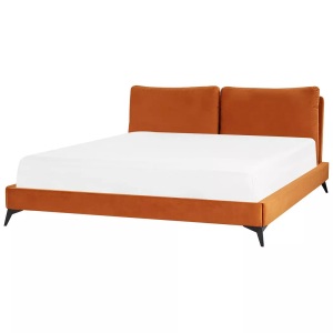 Beliani, Bett mit Lattenrost aus Samtstoff Modern MELLE Bett mit Lattenrost aus Samtstoff Modern MELLE