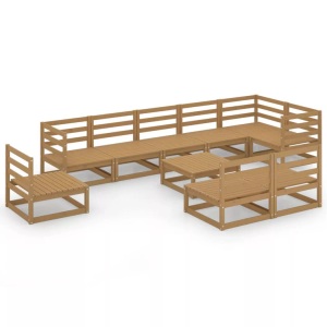 vidaXL, vidaXL 10-tlg. Garten-Lounge-Set Honigbraun Massivholz Kiefer, vidaXL 10-tlg. Garten-Lounge-Set Honigbraun Massivholz Kiefer
