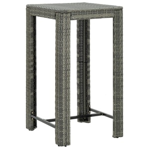 vidaXL, vidaXL Garten-Bartisch Grau 60,5x60,5x110,5 cm Poly Rattan