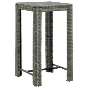 vidaXL, vidaXL Garten-Bartisch Grau 60,5x60,5x110,5 cm Poly Rattan, vidaXL Garten-Bartisch Grau 60,5x60,5x110,5 cm Poly Rattan