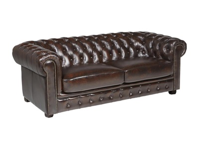 LINEA SOFA, Chesterfield Ledersofa 3Sitzer Büffelleder BRENTON Chesterfield Ledersofa 3Sitzer Büffelleder BRENTON, 