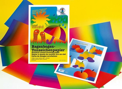 Ursus, URSUS Tonzeichenpapier 23 x 33 cm, Ursus Tonzeichenpapier, 23cm x 33cm, 130g, Regenbogen assortiert, 15210099, (10 Blatt)