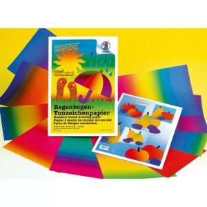 Ursus, URSUS Tonzeichenpapier 23 x 33 cm, Ursus Tonzeichenpapier, 23cm x 33cm, 130g, Regenbogen assortiert, 15210099, (10 Blatt)