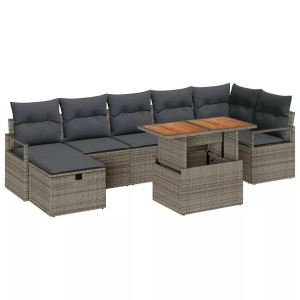 vidaXL, VidaXL - Garten-sofa-set poly-rattan, One Size, Grau, VidaXL - Gartenmöbel set poly-rattan, One Size, Grau