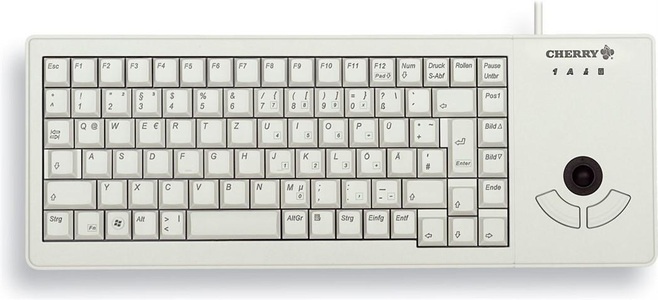 Cherry, CHERRY G84-5400 USB-Tastatur Schweiz, QWERTZ, Windows® Grau, Cherry - XS Trackball Keyboard USB, Schweiz, Grau