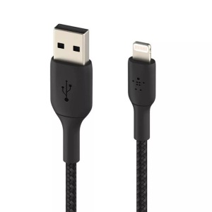 Belkin, Belkin Lightning Lade/Sync Kabel 2m, ummantelt, mfi zert, schwarz, Belkin USB-Ladekabel Braided Boost Charge USB A - Lightning 2 m