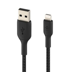 Belkin, Belkin Lightning Lade/Sync Kabel 2m, ummantelt, mfi zert, schwarz, Belkin USB-Ladekabel Braided Boost Charge USB A - Lightning 2 m