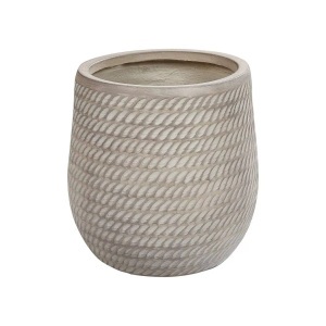 Beliani, Blumenkübel aus Lehm-Faser-Mischung Modern LIVADIA Blumenkübel aus Lehm-Faser-Mischung Modern LIVADIA, Beliani - Blumenkübel aus Lehm-Faser-Mischung Rustikal LIVADIA, 27cm, Taupe