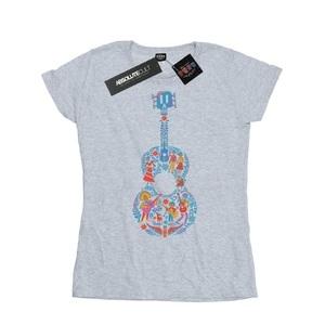 Disney, Coco Guitar Pattern Tshirt Damen Grau XL