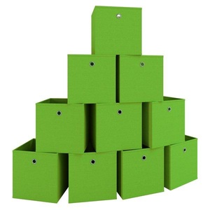 VCM, 10er Set Faltbox Klappbox Stoff Kiste Faltschachtel Regalbox Aufbewahrung Boxas 10er Set Faltbox Klappbox Stoff Kiste Faltschachtel Regalbox Aufbewahrung Boxas, VCM - 10er Set Faltbox | Klappbox Stoff Kiste Faltschachtel Maße ca. H. 28 x B. 27 T. cm Regalbox Boxas, 27cm, Grün