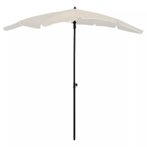 vidaXL, vidaXL Sonnenschirm mit Mast 200x130 cm Sandfarben, vidaXL Sonnenschirm mit Mast 200x130 cm Sandfarbe