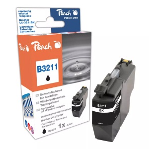 Peach, Peach Brother LC-3211, bk, PEA, REM, FW, Peach B3211 BK Druckerpatrone bk ersetzt Brother LC-3211BK für z.B. Brother DCPJ 572 DW, Brother DCPJ 774 DW, Brother MFCJ 895 DW, Brother MFCJ 497 DW
