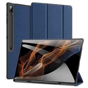 Dux Ducis, Dux Ducis - Samsung Galaxy Tab S8 Ultra Tasche Smart Cover Hülle Stoff Design mit Apple Pencil Halterung - Dunkelblau, 