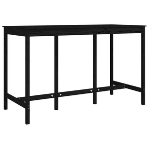 vidaXL, vidaXL Bartisch Schwarz 180x80x110 cm Massivholz Kiefer, vidaXL Bartisch Schwarz 180x80x110 cm Massivholz Kiefer